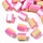 Polymer Clay Beads Pink Tubes 5x2.5~6.5mm, 20 pieces