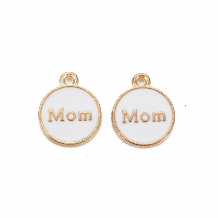 Bedel Mom Wit met Goud 14x12mm
