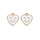 Smiley Charm Heart White with Gold 13x12mm