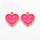 Smiley Bedel Hartje Roze 13x12mm