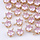 Faceted Glass Charm 8x6mm Golden with Light Pink