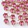 Faceted Glass Charm 8x6mm Golden with Pink