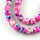 Dyed White Jade Beads 6mm Pink with Purple, strand 55 pieces