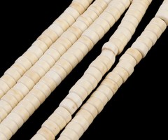 Glassbeads Howlite / Turquoise Look 6x3mm Heishi Disc Off White, strand 125 pieces