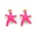 Starfish Charm Pink with Gold 17x12mm