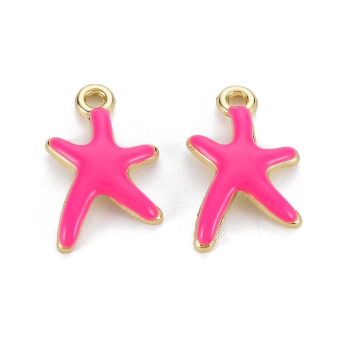 Zeester Bedel Roze met Gold Plated 17x12mm