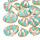 Colored Shell Charm 18~30x20~30x7~11mm Gold Plated with Turquoise