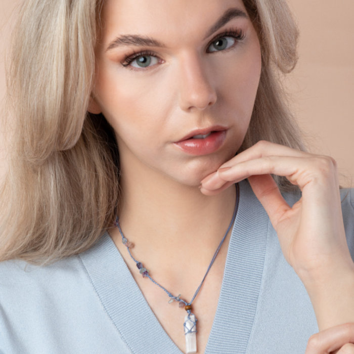 How to make a Gemstone Necklace with Macramé Knottechnique Inspi545