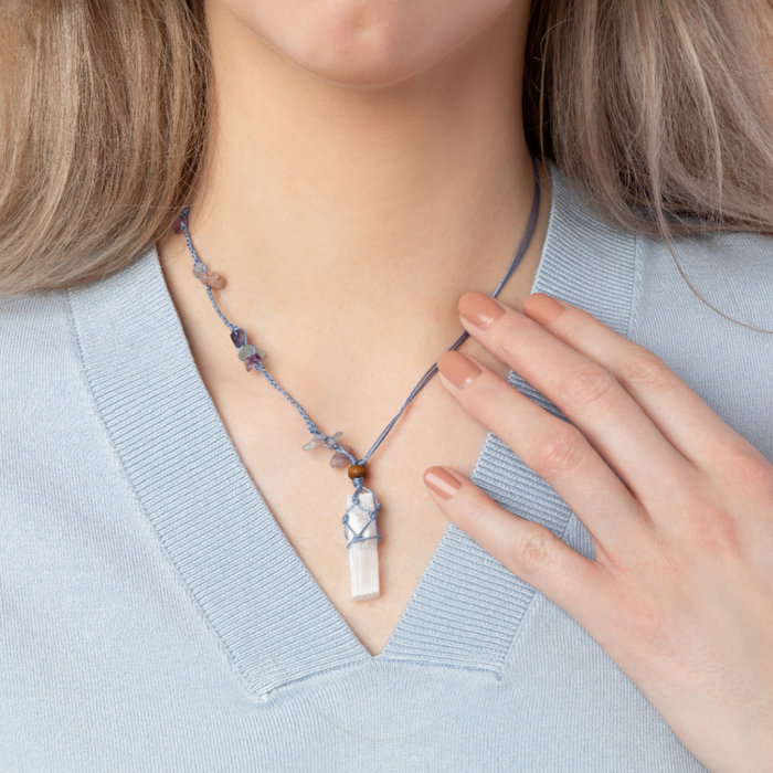 Macramé Knopen om (ruwe) Edelsteen Bedel Ketting te Maken - Inspi545