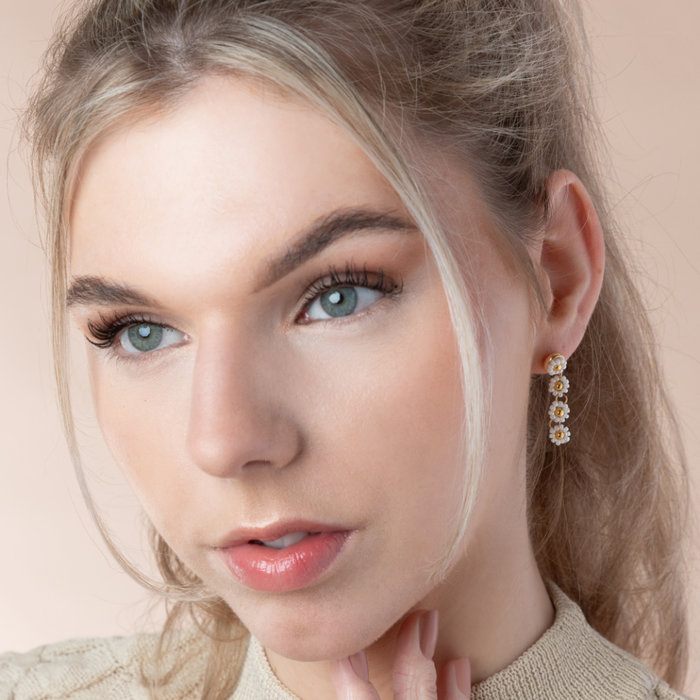 Daisy Flower Earrings with Miyuki Seed Beads - Inspi569