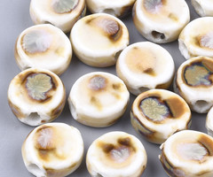 Porcelain Beads 10~11x5mm Beige Brown