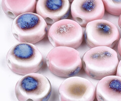 Porselein Kralen 10~11x5mm Roze Blauw