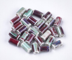 Porselein Kralen 10~11x6mm Groen Rood