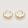 Hoop Earrings Huggies Golden with Eyes 18mm Nickel Free, 4 pieces