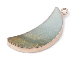 Amazonite Gemstone Charm Moon Large 45x20mm