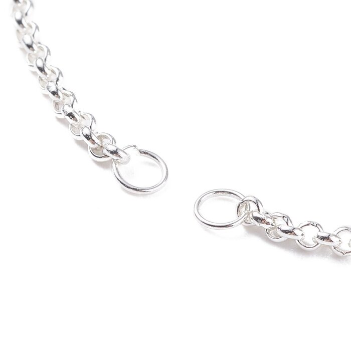 Stainless Steel Bracelet Silver with Slider Clasp - 2mm Rolo Chain