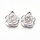 Stainless Steel Charm Flower Silver 19x16mm