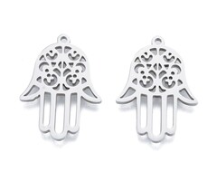 Stainless Steel Bedel Hamsa 27x19mm