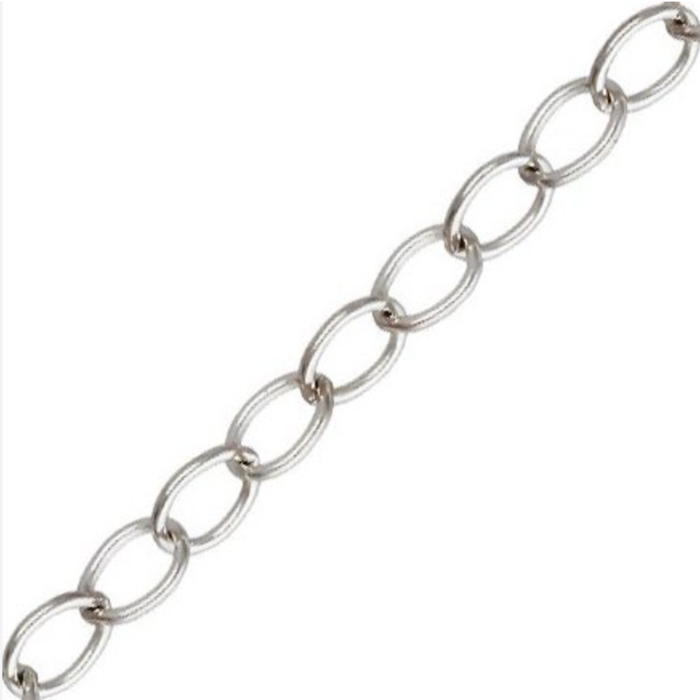 Jasseron Schakel Ketting Zilver 4mm, per meter