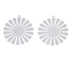 Stainless Steel Bedel Bloem Zon Zilver 26x25mm