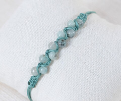 Braided beaded bracelet with Sesame Jasper Gemstone Beads