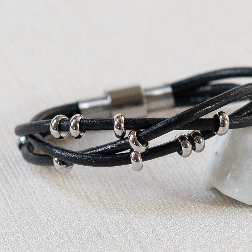 Leather Cord 3mm Black, 1 meter