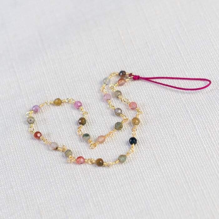 Telephone cord with Agate faceted beads