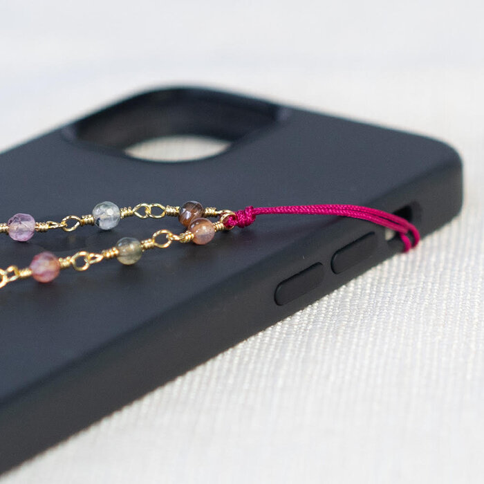 Telephone cord with Agate faceted beads