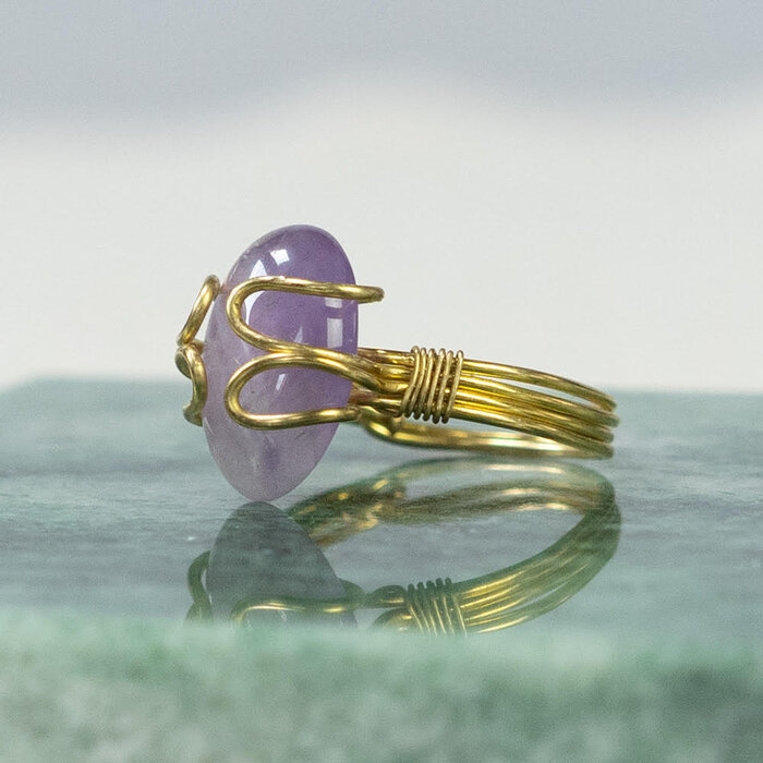 Wire wrap ring maken met Amethist cabochon