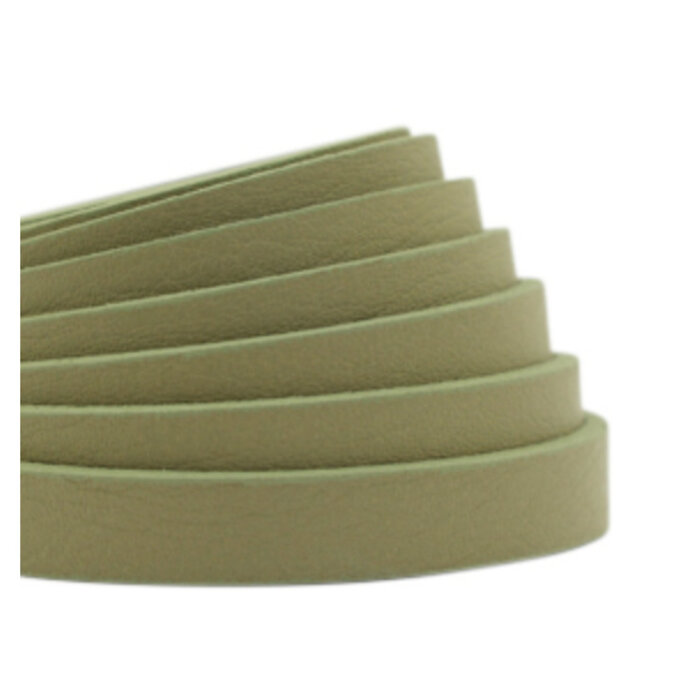 60cm Flat Leather Designer Quality 10mm Green