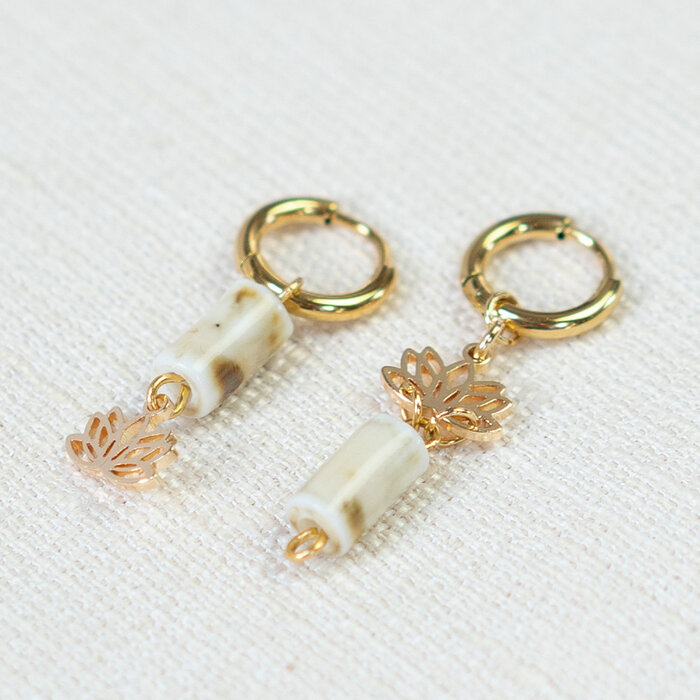 Boho earrings with porcelain beads Inspi589