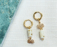 Boho earrings with porcelain beads