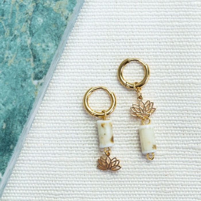 Boho earrings with porcelain beads Inspi589