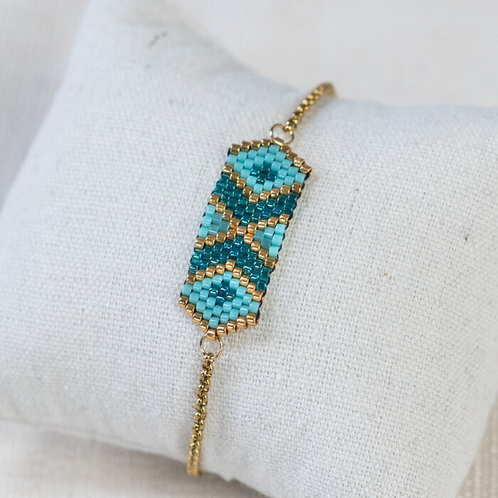 Miyuki brick stitch armbandje met schuif sluiting