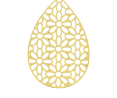 Stainless Steel Bohemian Charms Gold Plated Drop 45x31mm