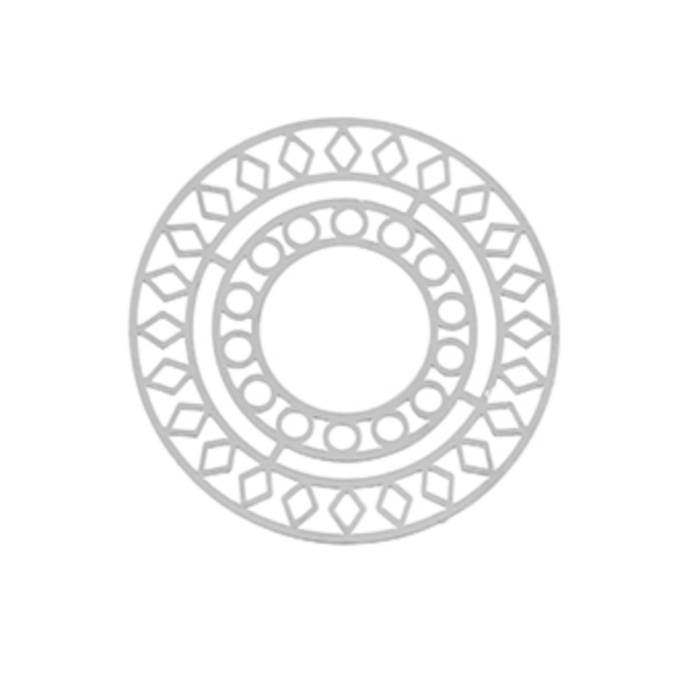 Stainless Steel Bohemian Charms Silver Round 30mm