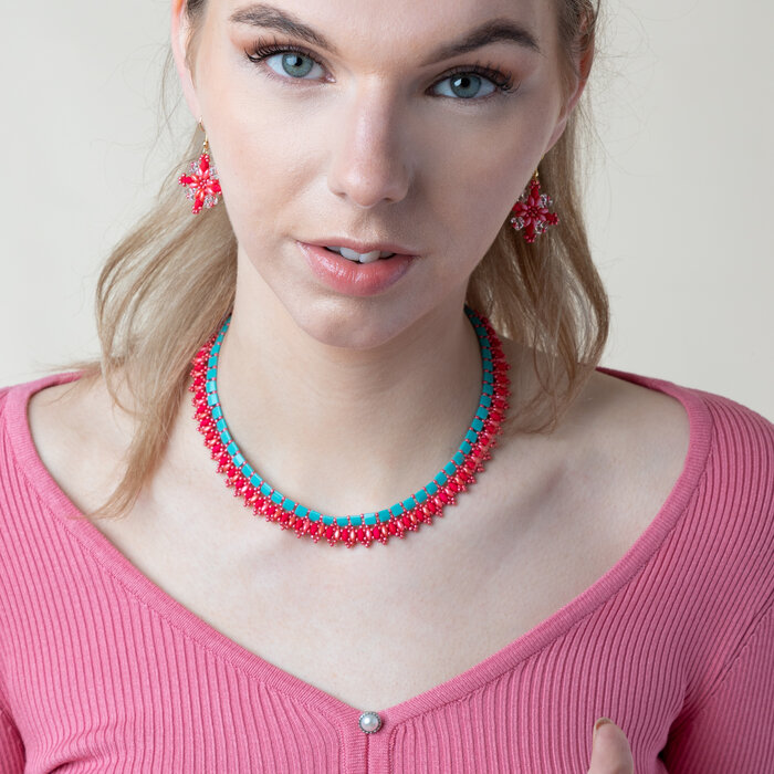 Colorful necklace of Tila and Super duo beads inspi561