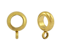 Stainless Steel Bailbead Golden 12x8mm fits 5mm Cord