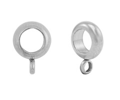Stainless Steel Bailbead Silver 12x8mm fits 5mm Cord