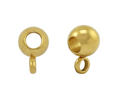 Stainless Steel Bedel Kraal met Oog Goud 9x6mm voor 3mm Koord