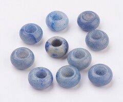 Gemstone Donut Beads / Charm 14mm Blue Aventurine