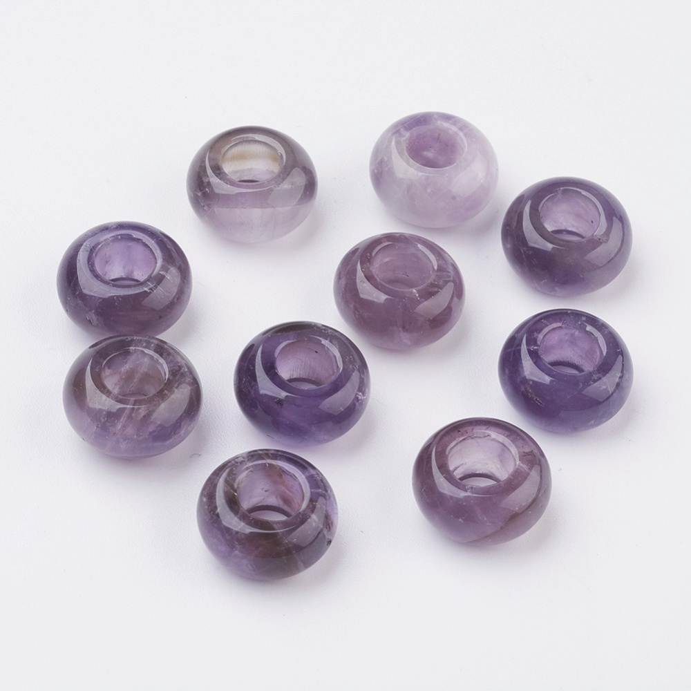 Gemstone Donut Beads / Charm 14mm Amethyst