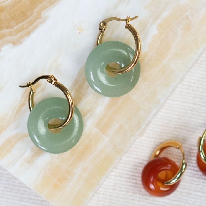 Earrings with Gemstone Donut Beads Inspi597