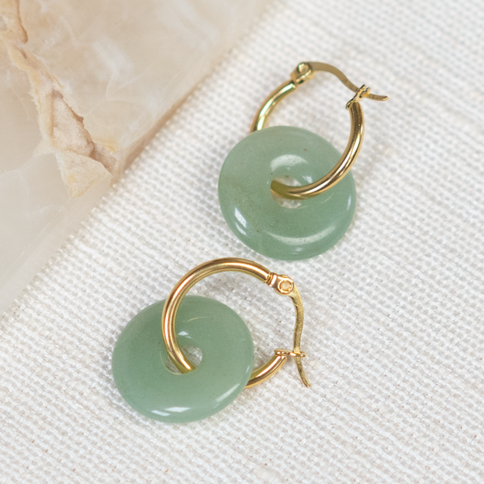 Earrings with Gemstone Donut Beads Inspi597