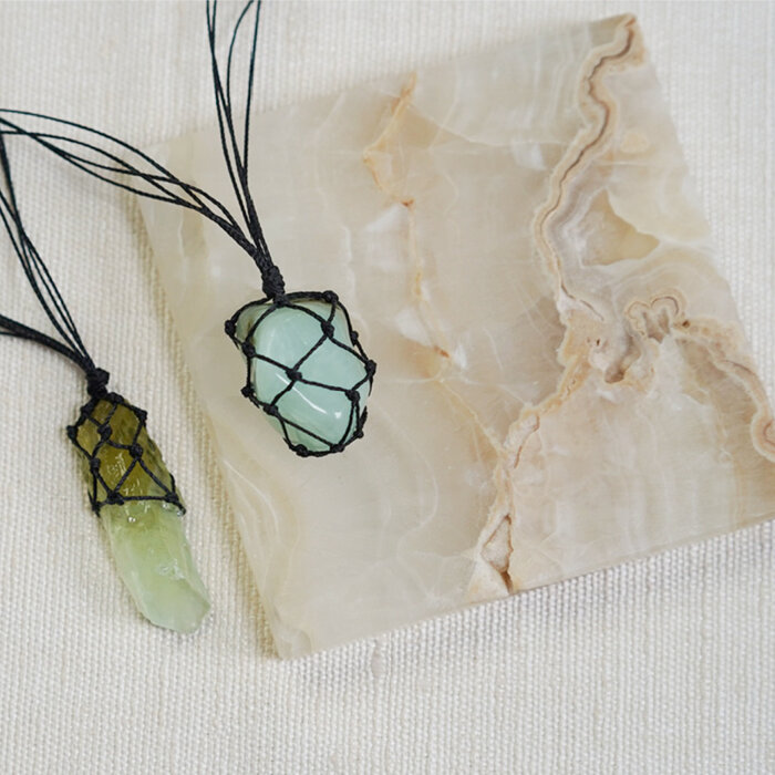 Macramé Ketting met Verwisselbare Steen Inspi571