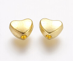 10 stuks Hart Kraal Gold Plated Nikkelvrij 5mm