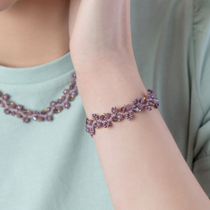 Faceted Glassbeads Bicone 4mm Vintage Purple Shine, 90 pieces