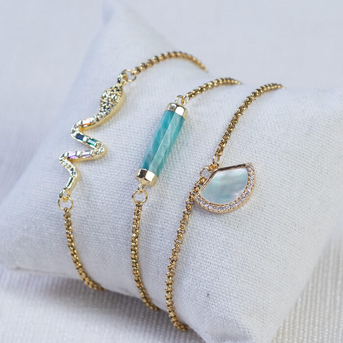 Natural Amazonite Gemstone Link 26x5mm