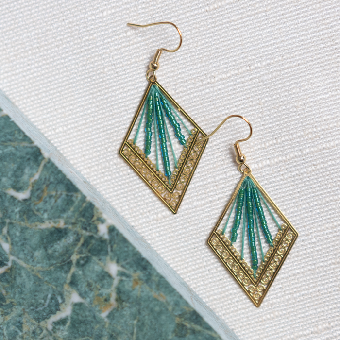 Stainless Steel Bohemian Bedels Gold Plated Ruit 40x26mm