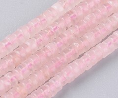 Heishi Edelsteen Disc Kralen Rozenkwarts 4x2~2.5mm, streng 145 stuks